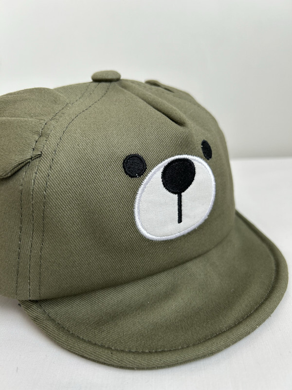 Wonder Kids durable bear caps, Adventurous Bear Caps are perfect for Beach, Travelling and outdoor activities, Comfortable for Kids and Versatile for any clothing styles, Green