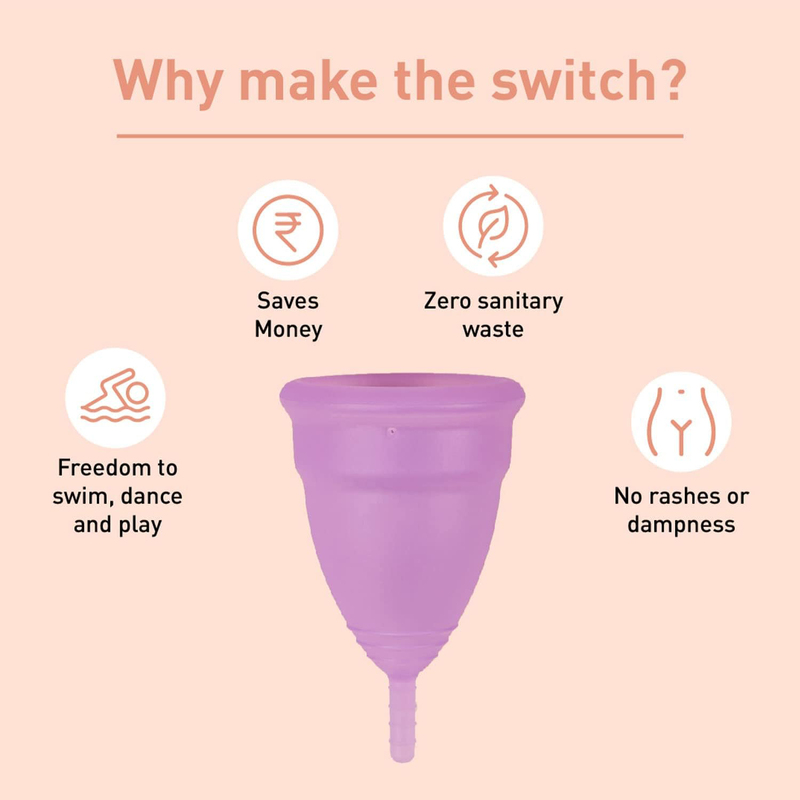 Sirona Reusable Menstrual Cup for Women with Drawstring Pouch, Free Size