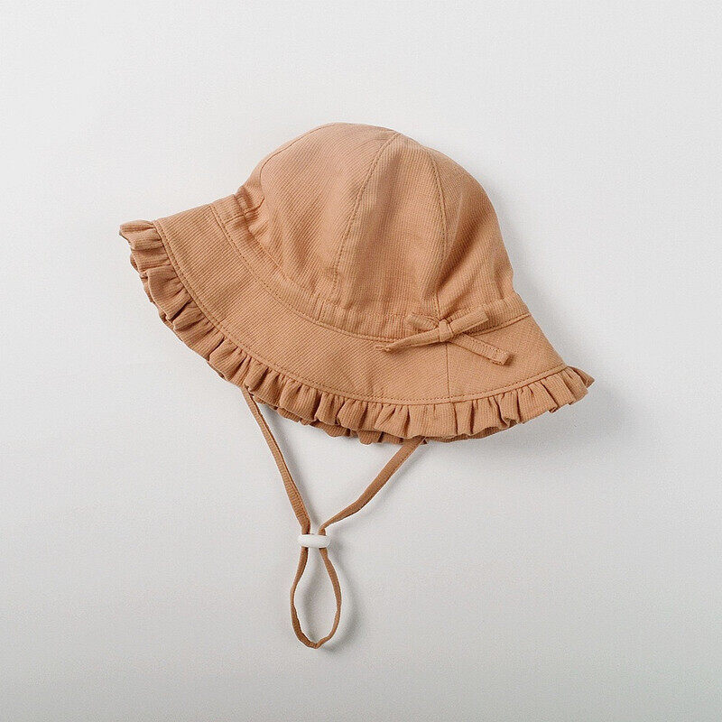 TGC Kids Summer Cotton Bucket Hat No Deformation Sun Protection for All Season Beach Vacation Getaway Headwear (2-6 Years Brown)