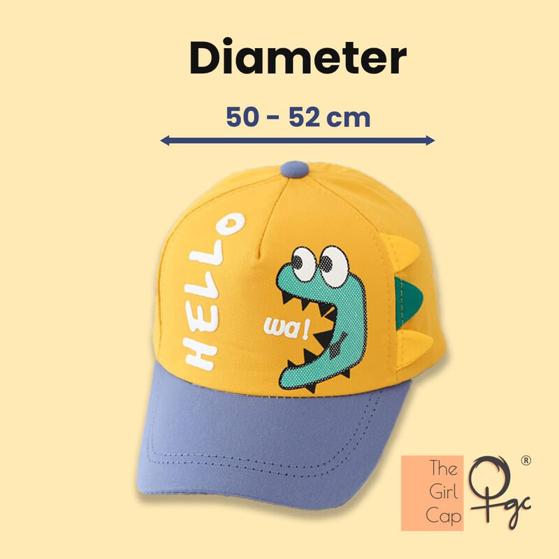 The Girl Cap Durable Hello Dinosaur Cap For Girls, Yellow