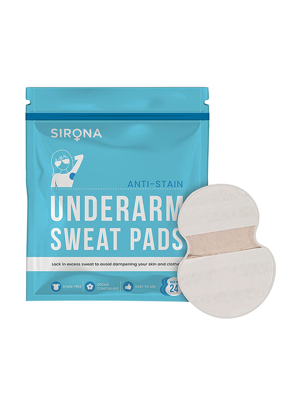 Sirona Disposable Underarm Sweat Large Pads, 24 Pieces