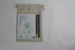 BUY RESPONSIBLY Plantable Starter Kit, 1 Plantable Notepad, 1 Seed Pen, 1 Seed Pencils 100% Eco Friendly Stationary Set with Biodegradable Cotton Pouch, 3 Peice