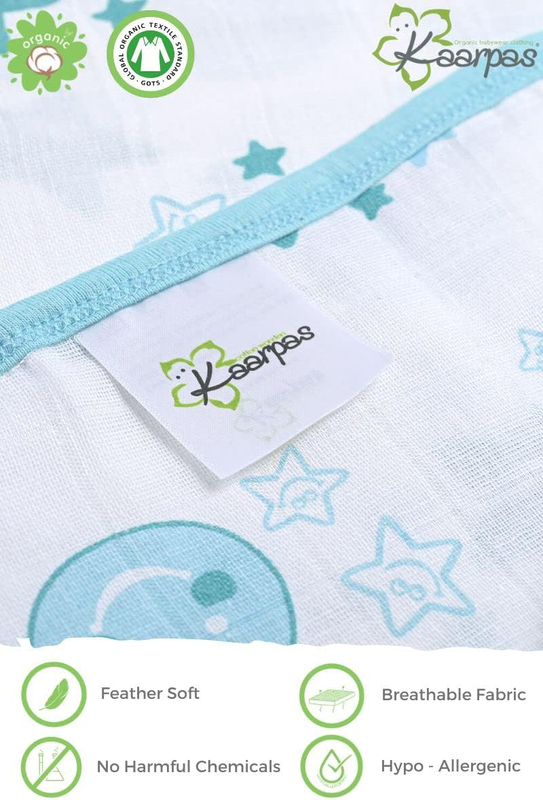 Buy Responsibly 3 Layered Cotton & Muslin Sky Theme of Moon & Earth Quilt Blanket, Design 1