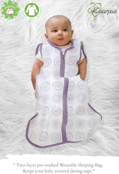 Buy Responsibly Organic Cotton 2- Layer Charming Patterns Circle Muslin Baby Sleeping Bag, KASB1016, Multicolour