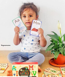 BUY RESPONSIBLY Eco Alphabets Flashcards Cards for Kids Ages 3-6 - Lowercase and Uppercase Letter Recognition Learning Game, Teacher Designed for Classroom, Preschool, Kids and Toddlers