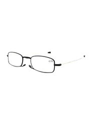 FindMyReader.com Full-Rim Rectangle Black Folding Reading Glasses For Unisex, Transparent Lens, Power 2.5