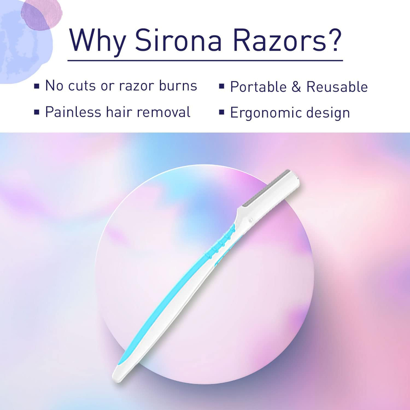 Sirona Blink Facial & Upper Lips Hair Removal women Razor, 3 Pieces