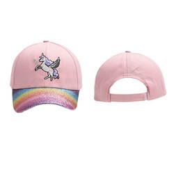 The Girl Cap durable cotton Kids Cap, Unicorn Kids Caps are Perfect for Beach, Travelling and Outdoor activities, Rainbow design Easy to match with Different Clothing Styles, Pink