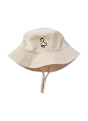 The Girl Cap All Season Sun Protection Cotton Duck Print Bucket Hat, 2-6 Years, Beige