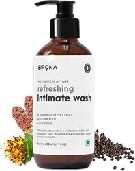 Sirona Natural Refreshing Feminine Wash - 6.7 Fl Oz. No Chemical, No Irritation, pH Balanced Intimate Wash, Helps to Reduce Odor and Itching (200 ml)