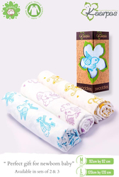 Buy Responsibly Premium Organic Cotton Muslin Animal Theme Of Elephant Baby Wrap Swaddle, 3-6 Months, Design 1