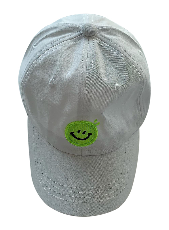 The Girl Cap Durable Smiley Cap For Girls, White
