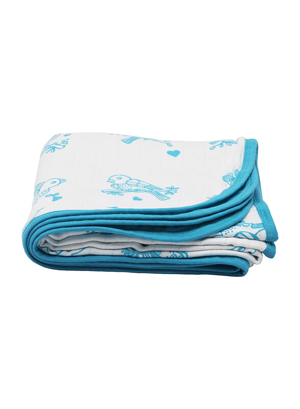 

Buy Responsibly Organic Cotton Muslin 2 Layered Adorable Sparrows Quilt Blanket, Design 1