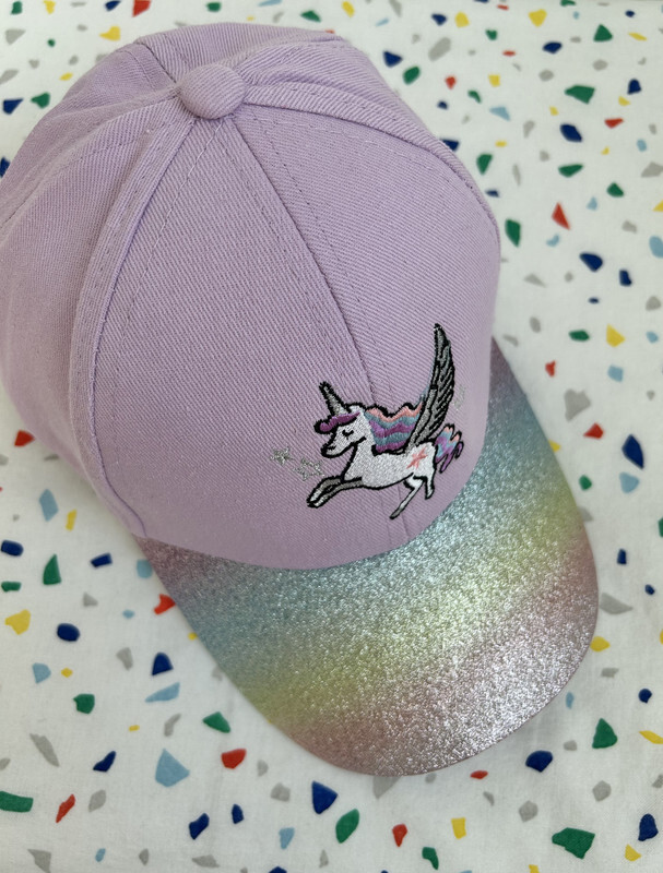 The Girl Cap durable cotton Kids Cap, Unicorn Kids Caps are Perfect for Beach, Travelling and Outdoor activities, Rainbow design Easy to match with Different Clothing Styles, Purple