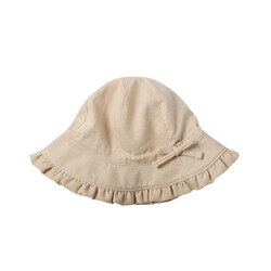 TGC Kids Summer Cotton Bucket Hat No Deformation Sun Protection for All Season Beach Vacation Getaway Headwear (2-6 Years Beige)