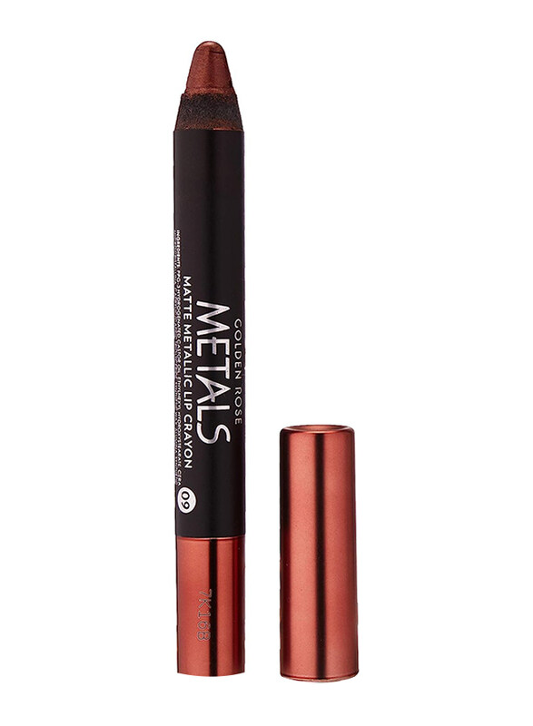

Golden Rose Metals Matte Metallic Lip Crayon Lipstick, No. 09, Brown