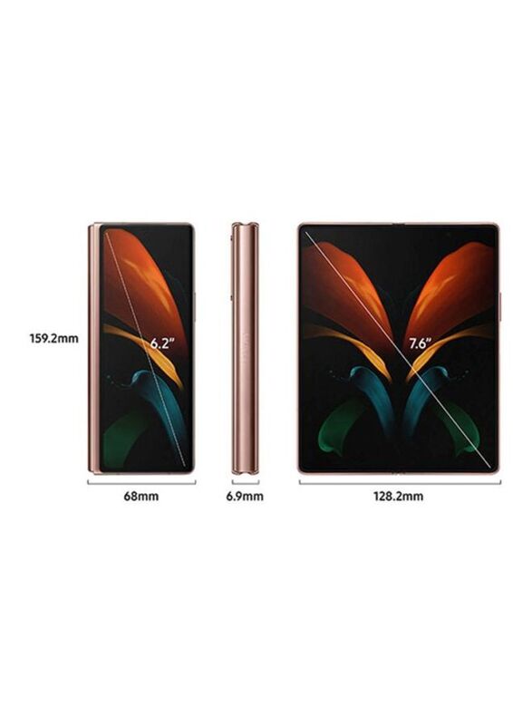 Samsung Galaxy Z Fold2 5G 256GB Mystic Bronze, 12GB RAM, Single Sim Smartphone, UAE Version