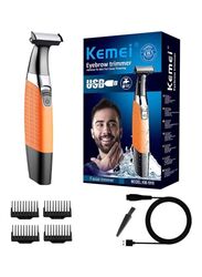 Kemei Eyebrow and Facial Trimmer, KM1910, Black/Orange/Silver