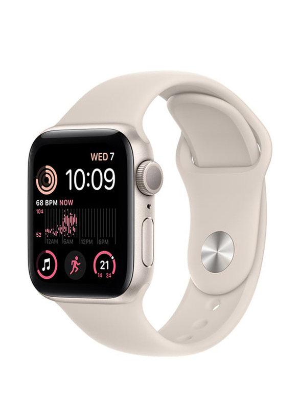 Apple Watch SE - 44mm Smartwatch, GPS + Cellular, Starlight Aluminium Case with Starlight Sport Band