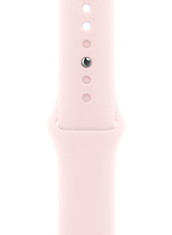 Apple Watch Series 9 45mm S/M & M/L Smart Watch, GPS + Cellular, Pink Aluminium Case With Light Pink Sport Band