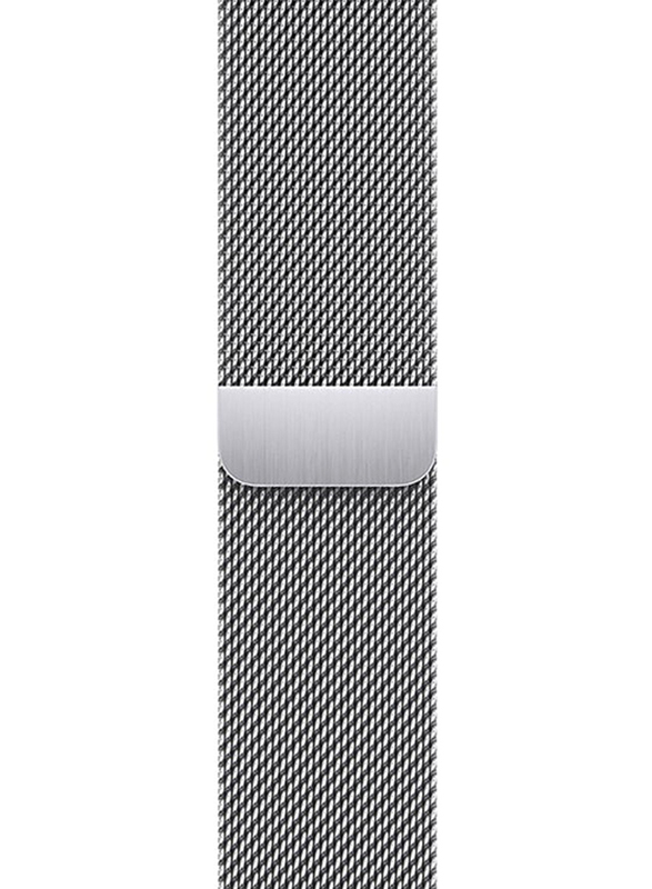 Apple Watch Series 9 45mm Smart Watch, GPS + Cellular, Silver Stainless Steel Case With Silver Milanese Loop Band
