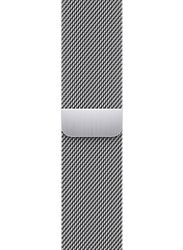 Apple Watch Series 9 45mm Smart Watch, GPS + Cellular, Silver Stainless Steel Case With Silver Milanese Loop Band