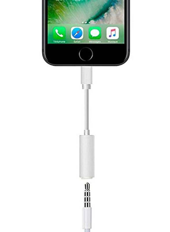 Apple Headphone Jack Adapter, Lightning Male to 3.5mm Jack for Apple Devices, White