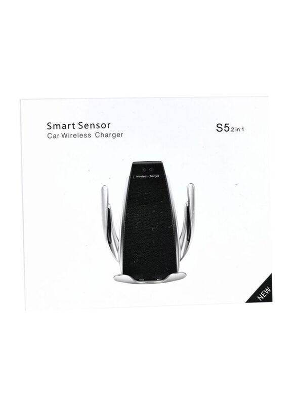 Margoun S5 Smart Sensor Wireless Car Charger for Samsung Galaxy A10A20A30A40A50, Black/Silver