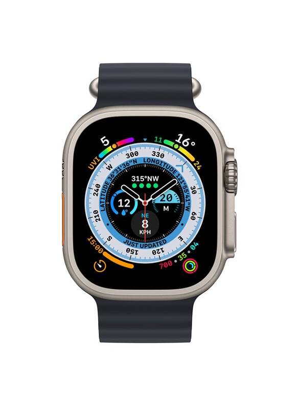 Apple Watch Ultra 49mm Smartwatch, GPS + Cellular, Titanium Case With Midnight Ocean Band