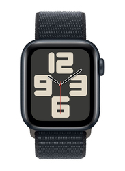 Apple Watch SE (2023) 44mm Smart Watch, GPS + Cellular, Midnight Aluminium Case With Midnight Sport Loop Band