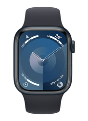 Apple Watch Series 9 41mm S/M & M/L Smart Watch, GPS + Cellular, Midnight Aluminium Case With Midnight Sport Band