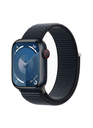 Apple Watch Series 9 45mm Smart Watch, GPS, Midnight Aluminium Case With Midnight Sport Loop Band