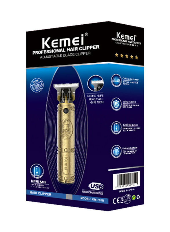 Kemei Professional Hair Clipper with Swift Scissor, Gold