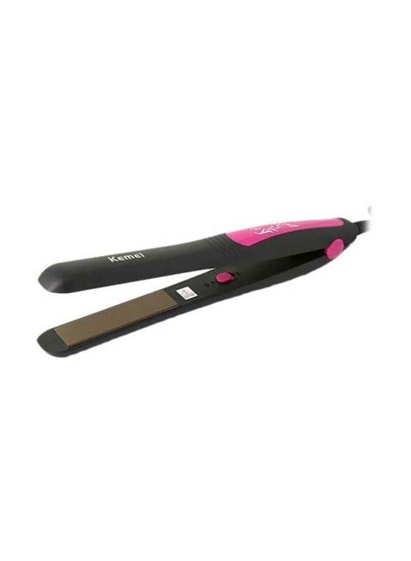 

Kemei Hair Straightener Flat Iron, Black/Pink