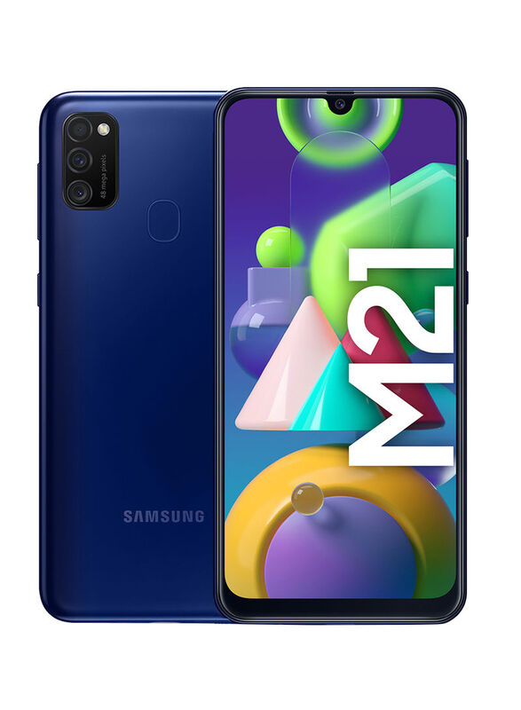 Samsung Galaxy M21 64GB Midnight Blue, 4GB RAM, 4G LTE, Dual Sim Smartphone, International Version