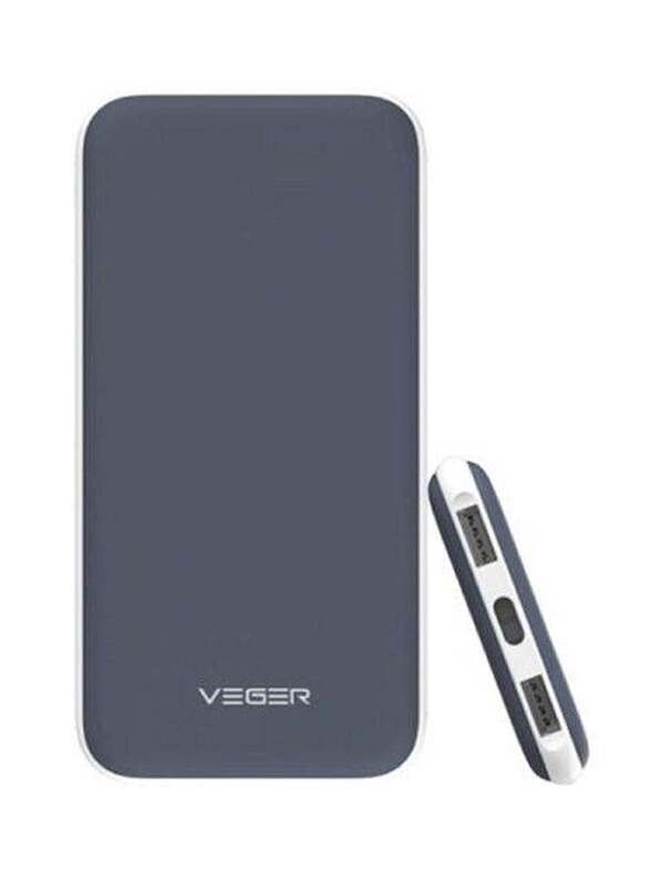 Veger 25000mAh 10W Power Bank with Dual Port USB, Black/White