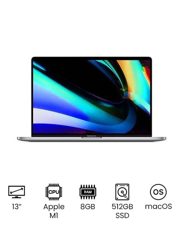 Apple Macbook Pro Laptop, 13" FHD Display, Apple M1 Chip 8 Core Processor & 8 Core Graphics, 512GB SSD, 8GB RAM, EN KB, macOS, MYD92, Space Grey, International Version