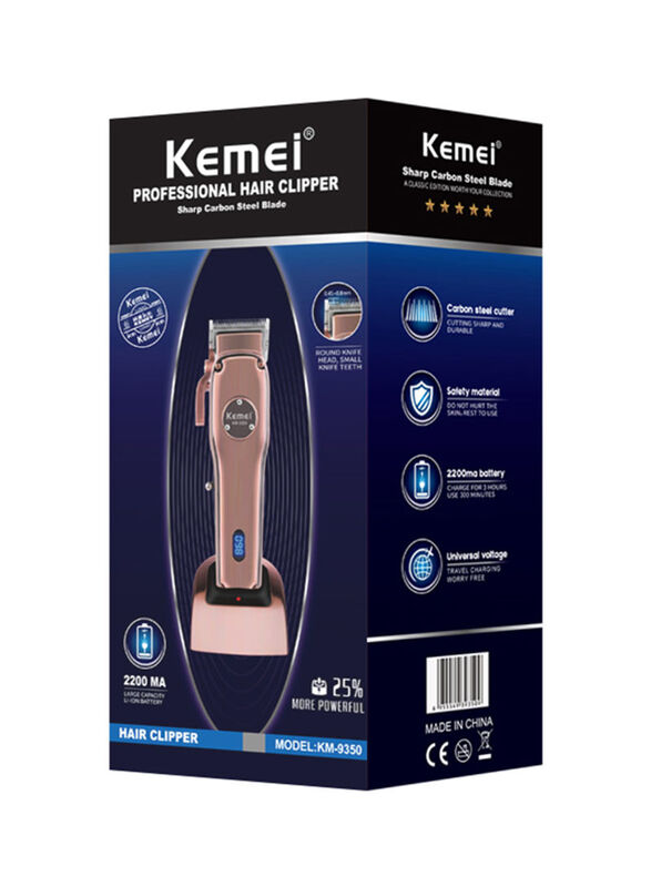 Kemei Electric Cordless Hair Trimmer, Rose Gold