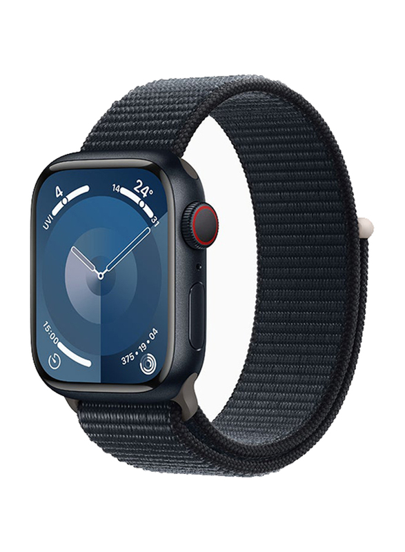 Apple Watch Series 9 41mm Smart Watch, GPS, Midnight Aluminium Case With Midnight Sport Loop Band