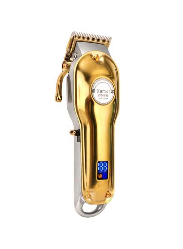 

Kemei Rechargeable Noise Reduction Electric Hair Trimmer, 8W, Gold/Silver