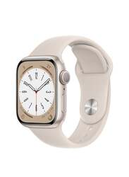 Apple Watch Series 8-45mm Smartwatch, GPS, Starlight Aluminium Case Starlight Sport Band