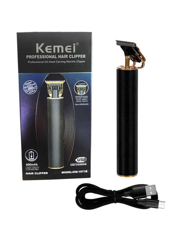 Kemei Professional Oil Head Carving Electric Hair Clipper, Black