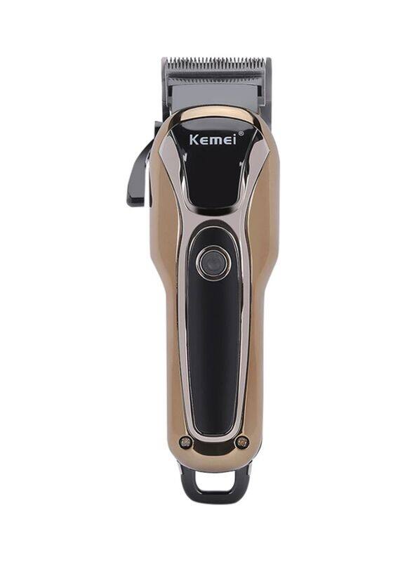 

Kemei Rechargeable Electric Hair Trimmer with Comb, Km 1990, Black/Gold