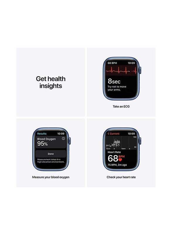 Apple Watch Series 7-45mm Smartwatch, GPS, Aluminium Case With Abyss Blue Sport Band