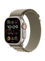 Apple Watch Ultra 2 49mm Smartwatch, GPS + Cellular, Titanium Case with Large Olive Alpine Loop
