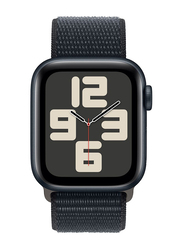 Apple Watch SE (2023) 44mm Smart Watch, GPS, Midnight Aluminium Case With Midnight Sport Loop Band