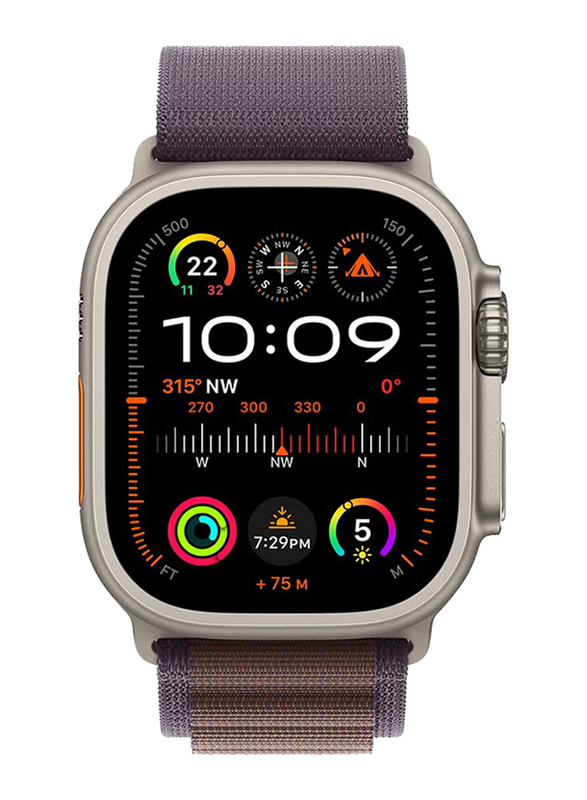 Apple Watch Ultra 2 49mm Smartwatch, GPS + Cellular, Titanium Case with Large Indigo Alpine Loop