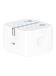 Apple 20W USB-C 3 Pin Power Adapter, White