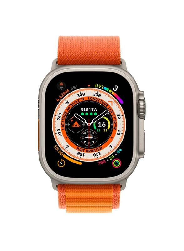 Apple Watch Ultra Dash 49mm Smartwatch, GPS + Cellular, Titanium Case With Orange Alpine Loop