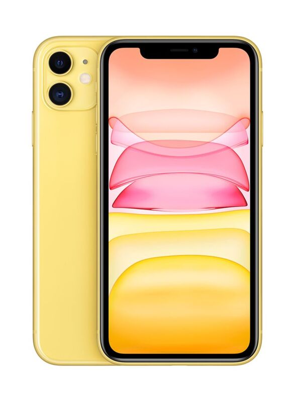 Apple iPhone 11 64GB Yellow, With FaceTime, 4GB RAM, 4G LTE, Single Sims Smartphone, UAE Version